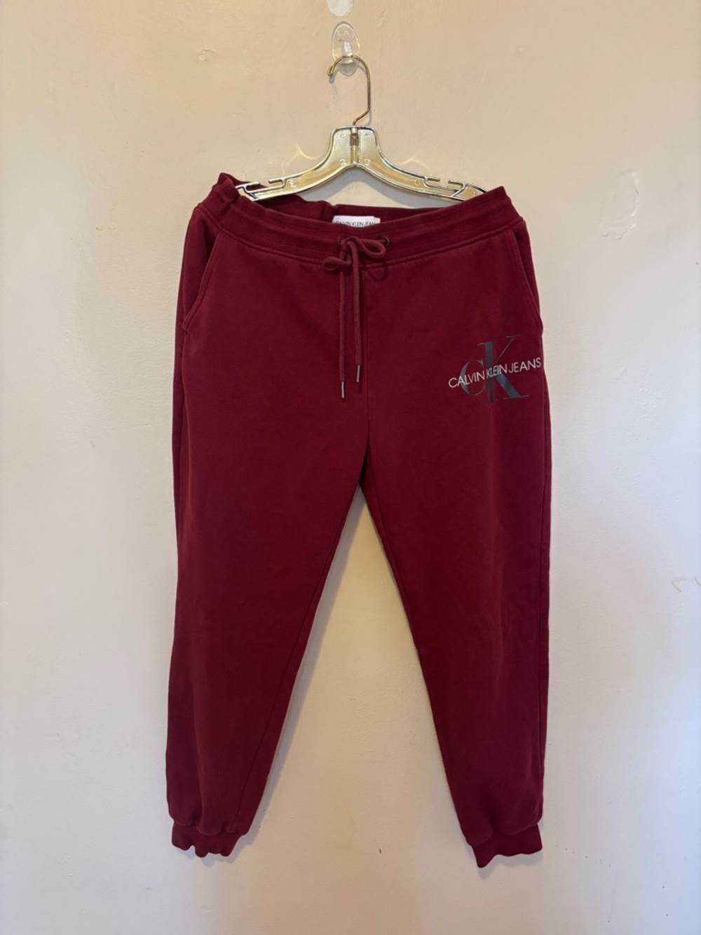 Calvin Klein Jeans Burgundy Track Joggers